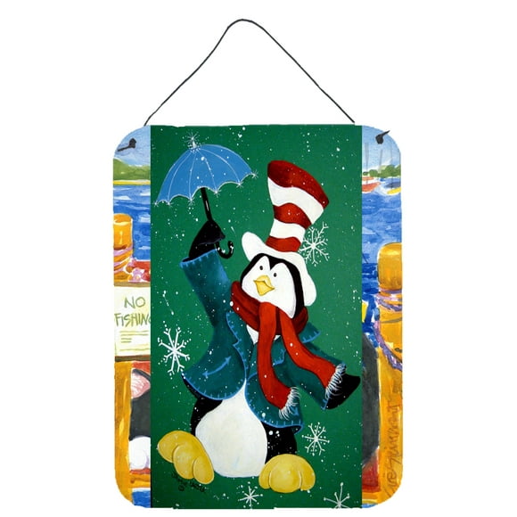 Multicolor 6x6 Caroline's Treasures VHA3015DS66 Merry Christmas Happy Penguin Wall or Door Hanging Prints 